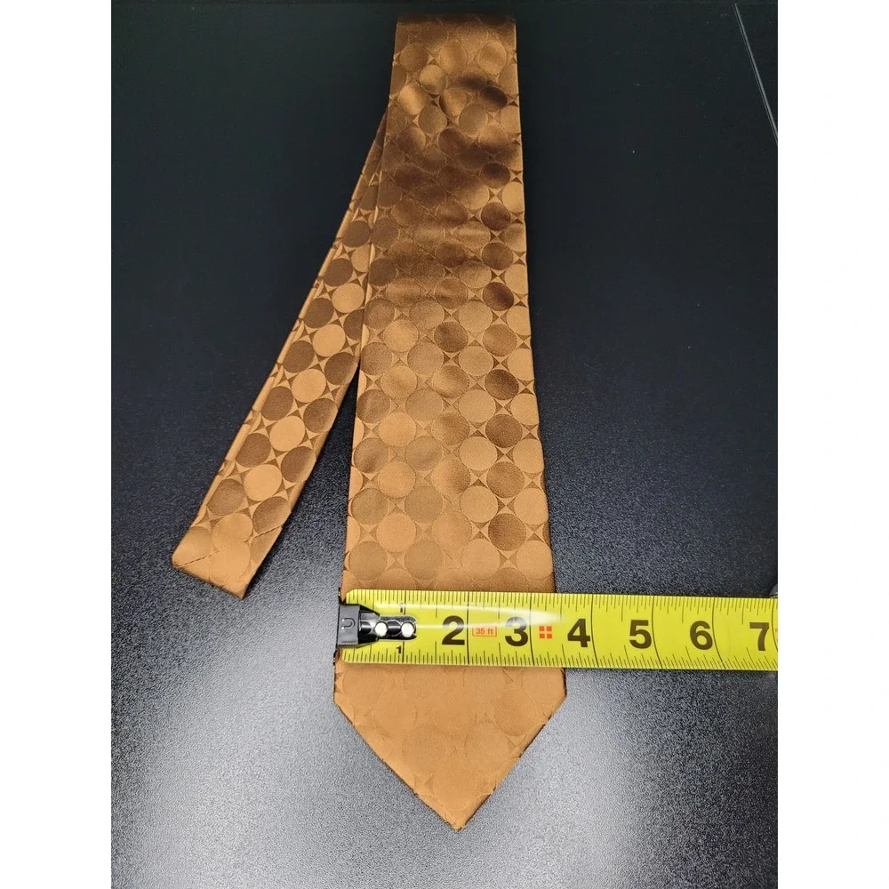 Valentino Men's Necktie Bronze Geometric Silk 3.75